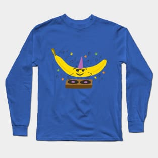 Party DJ Banana - cute fruit character Long Sleeve T-Shirt